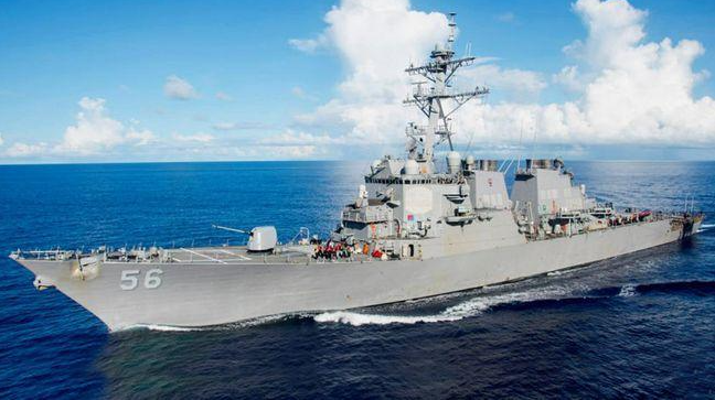 美军舰穿航台湾海峡东部战区全程跟踪严密警戒