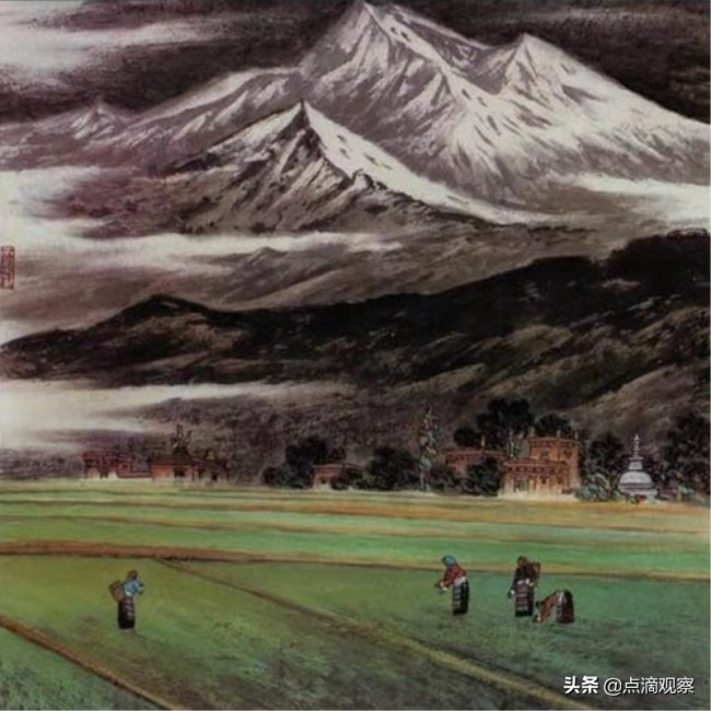 刘玉璞山水画《雪山脚下》