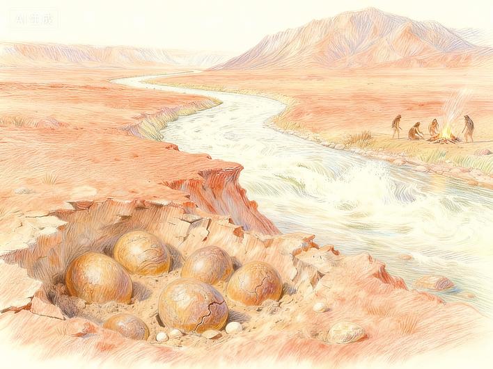 郧阳发现百万年前古汉江阶地遗迹  恐龙蛋化石群或经水流冲泡自然暴露