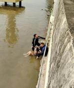 民警救人被拖下水受伤不放手 英勇行为获赞