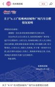 杭州一辆汽车自燃 消防人员扑灭火情 应急响应迅速到位