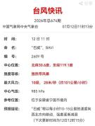 台风巴威已进入安徽 强度逐渐减弱