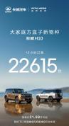 长城H10新车12小时订单22615台 大家庭方盒子新物种热销