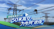 电力工人50米高空为城市电网安全“降温护航”