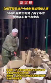 白俄罗斯总统劈了2个小时柴