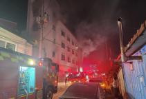 韓國一旅館火災(zāi)致1死17傷 消防全力救援