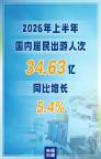 上半年国内居民出游人次34.63亿 同比增长5.4%