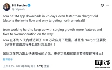 不到 5 天下载破 100 万次：“AI 版抖音” Sora 蹿红，增速超 OpenAI 现象级产品 ChatGPT