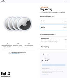 苹果美国官网闹乌龙，4 件装 AirTag 与单个装同价仅 29 美元