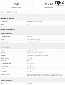 英特尔 Granite Rapids-WS 初步规格曝光：至强 654 现身 Geekbench