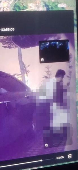 情侣在特斯拉旁亲热被全程录像 车主直播