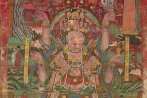 敦煌藏经洞绢画八臂十一面观音像