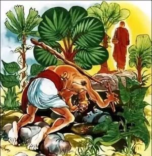 目犍连尊者被外道用石头砸死的宿世因缘