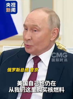 普京：美国还在向俄购买核燃料 印度为何不行