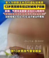 割喉男孩家属希望专心给孩子治病 男孩生命体征平稳