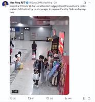 毛宁点赞无人行李箱墙 文明出游新风尚