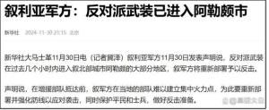 叙叛军攻入阿勒颇背后谁是操盘手 多方势力暗中角力