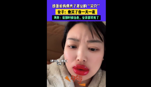 女子紋唇后仿佛點(diǎn)了老公的“笑穴”,，女子：他笑了我一天一夜