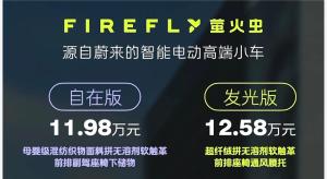 蔚来萤火虫上市售11.98万元起 纯电小型车新选择