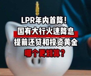 提前還貸和投資黃金哪個(gè)更劃算？專(zhuān)家稱(chēng)預(yù)計(jì)三四季度LPR還將下降