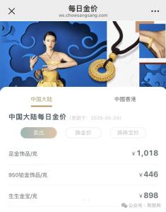 金飾克價(jià)漲至1018元 一夜?jié)q14元