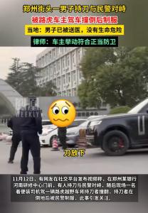 警方回应男子持刀对抗民警 路虎司机协助抓捕获赞