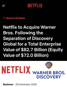 827億美元大博弈：奈飛拿下華納后，對(duì)中國(guó)市場(chǎng)影響幾何？