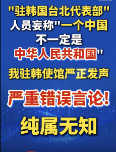 中方反对韩议员同台方交往！