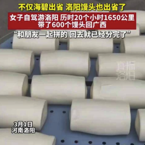 广西女子洛阳旅游带回600个馒头：和朋友一起拼的，回去就已经分完了