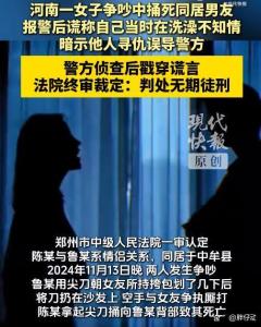 女子捅死男友辩称正当防卫被判无期 情侣争吵酿悲剧