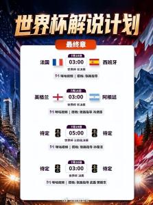 樊振东武磊将解说世界杯决赛 体育界破次元联动