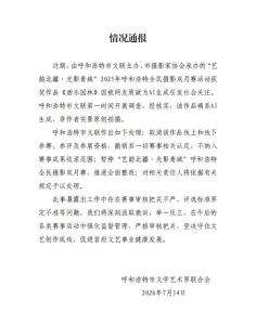 摄影比赛一等奖确系AI生成 官方通报 取消资格并整改
