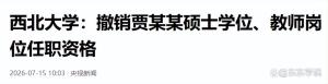 贾浅浅向西北大学辞职 学术不端终被查