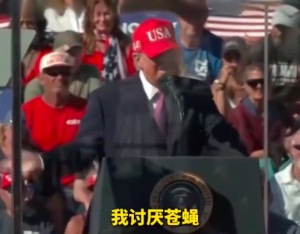 特朗普演讲被苍蝇打断，连呼“我讨厌苍蝇”
