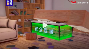 发生地震降低重心保护好头部