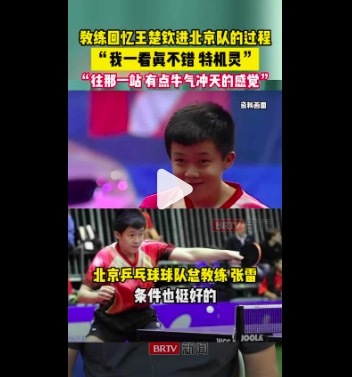 讲解注解谈王楚钦初印象
