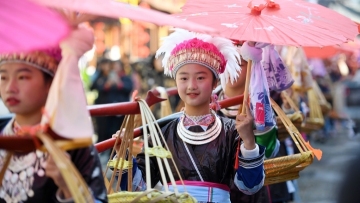 Splendor and pageantry as China's Dong people fete New Year