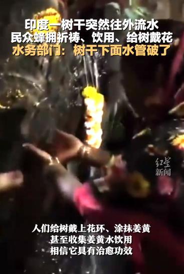 印度一地祈福圣水實(shí)際是水管破了 迷信與現(xiàn)實(shí)的碰撞