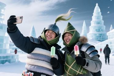 南京游客到哈尔滨挑战抗冻 南方“五层铠甲”引发关注