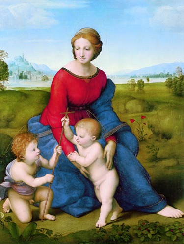《草地上的圣母》 拉斐尔 1507年 现藏于维也纳艺术史博物馆
