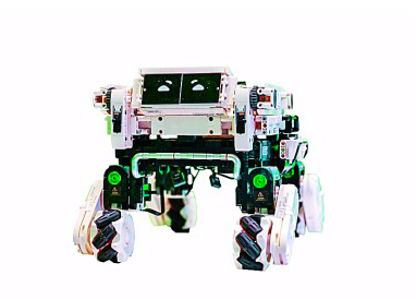 可蓝牙遥控的积木机器人。资料图片