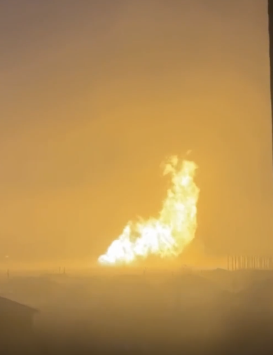 俄一天然氣管道發(fā)生泄漏并起火