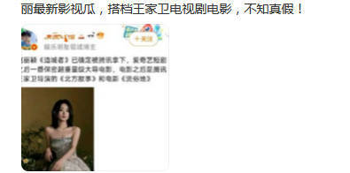 杨幂赵丽颖被传将参与王家卫新片？工作人员否认