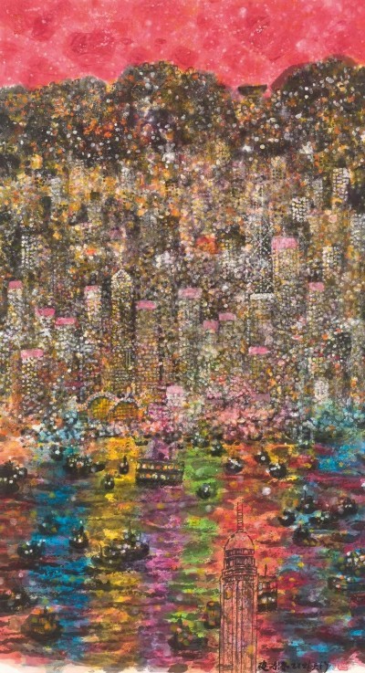 林天行“夜·香港”画展在香港中环启幕，绘就香港夜景的璀璨与温情