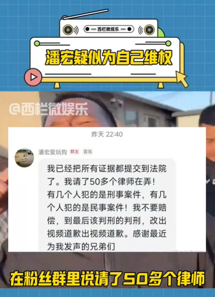 潘宏请了50多个律师，要让网友“坐牢”