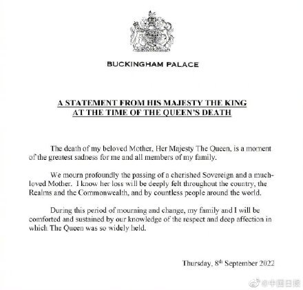 英国新国王头衔确认为查尔斯三世