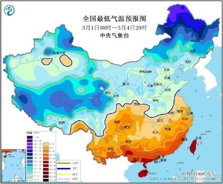 中央氣象臺發(fā)布寒潮黃色預(yù)警 中東部氣溫驟降