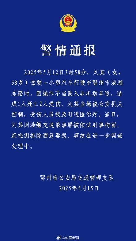 女子開保時(shí)捷致1死2傷被刑拘 操作不當(dāng)釀悲劇