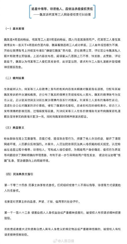 最高人民法院發(fā)布治理飯圈案例