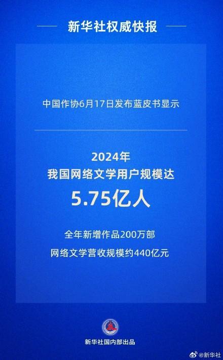 中国网络文学用户5.75亿人 阅读群体年轻化趋势明显